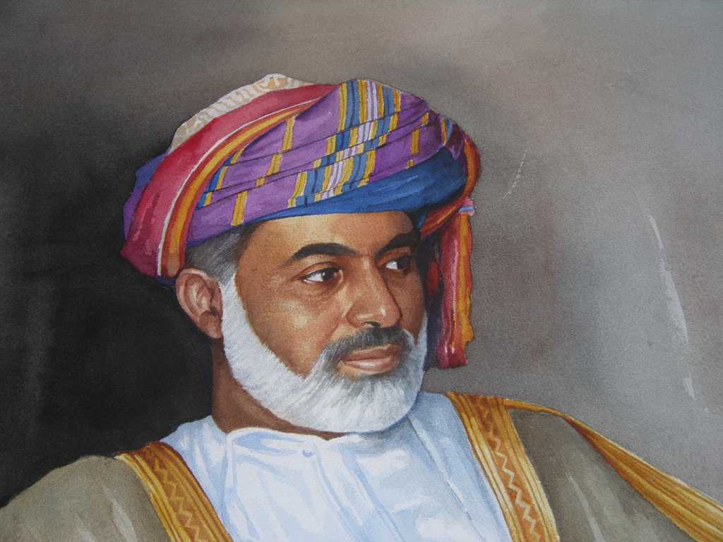 Muscat 05 Al Bustan 05 Painting of Sultan Qaboos bin Said Al Said At Entrance Here is a painting of Oman�s handsome ruler, Sultan Qaboos bin Said Al Said, at the entrance to the Al Bustan Palace hotel.